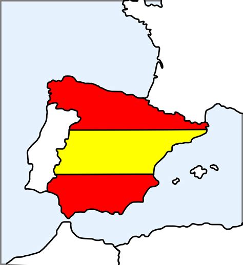 Clipart Spain Map And Flag
