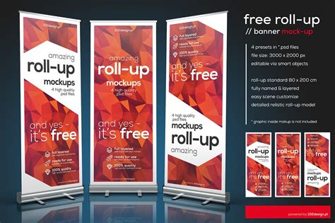 Free 21 Roll Up Mockups In Psd Indesign Ai