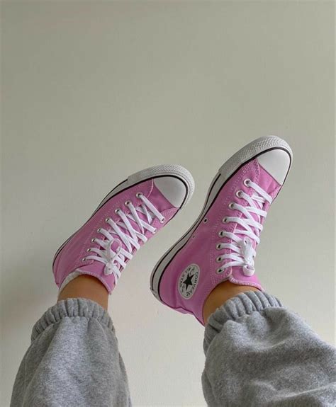 Pink Hightop Converse Sneakers Fashion Swag Shoes Aesthetic Shoes