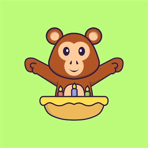 Premium Vector Cute Monkey Mascot Character Animal Cartoon Concept