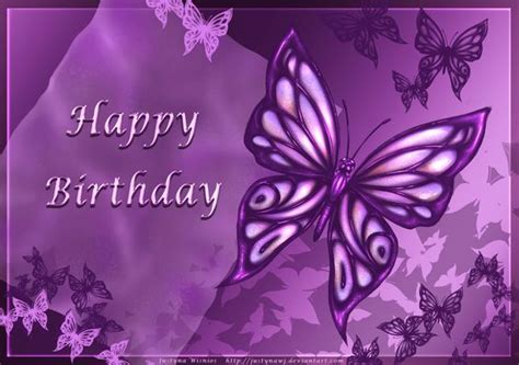 Purple Happy Birthday Cards Purple Butterfly Happy Birthday By