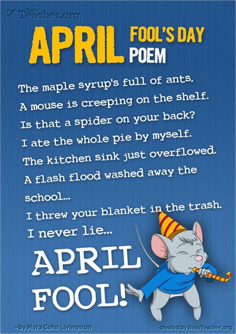 April Fool S Day Poem Poster April Fools Day April Fools Funny