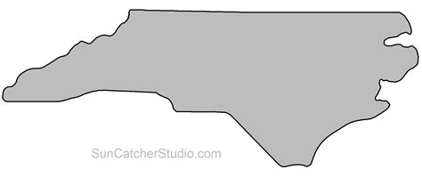 North Carolina Map Outline Printable State Shape Stencil Pattern North Carolina Map