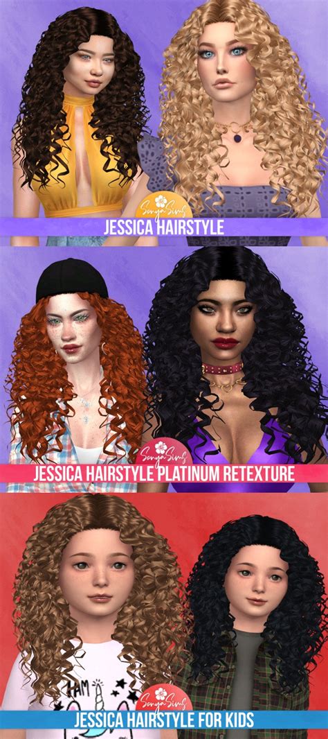 Прическа Jessica Hairstyle By Sonyasims Женские прически для Sims 4