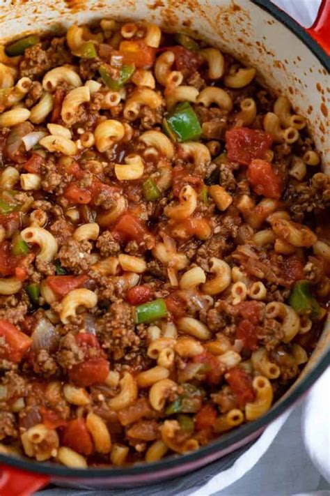 My husband is a hearty meat and potatoes man and ground beef is a great way to fill him up. Classic Goulash made in ONE POT with ground beef, bell ...