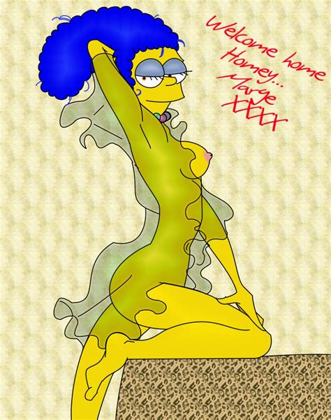 Rule 34 Breasts Clothes Color Female Female Only Human Kneeling Marge Simpson Nipples Side