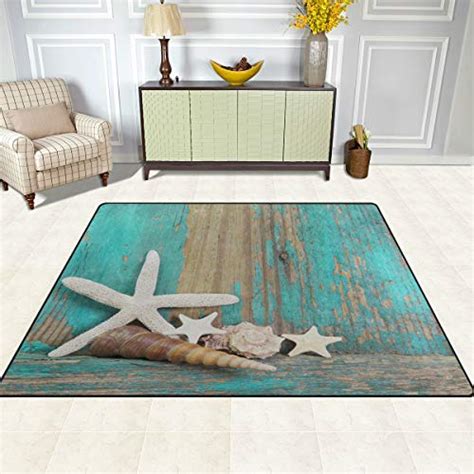 Alaza Beach Rug 5x7 Large Ocean Area Rugs For Living Room Bedroom