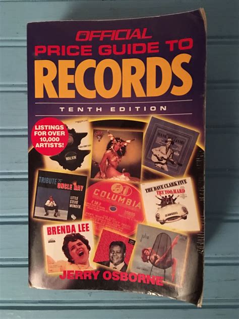 Official Price Guide To Records Tenth Edition Jerry Osborne Etsy In