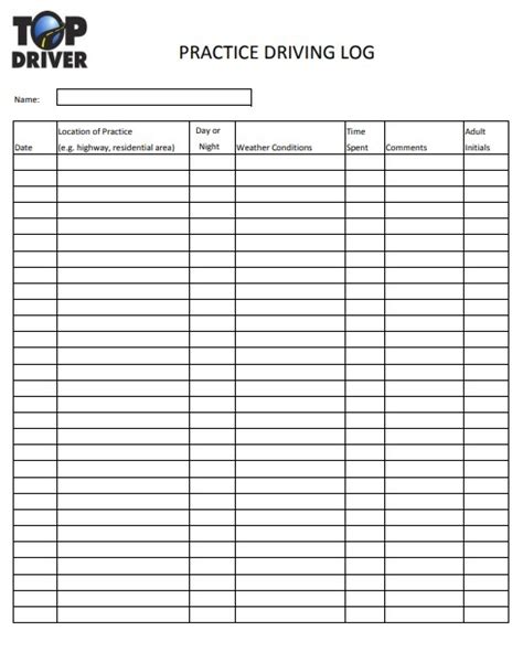 Free Printable Driving Record Free Printable Templates