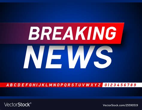 Breaking News Style Font Design Lphabet Letters Vector Image
