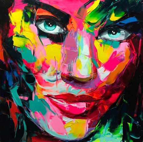 Malerei Françoise Nielly Bunt Gespachtelt