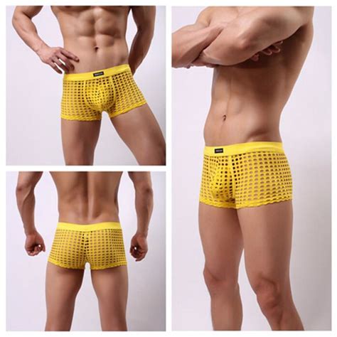 Sexy Mens Transparent Underwear Mens Breathable Casual Boxer Briefs At