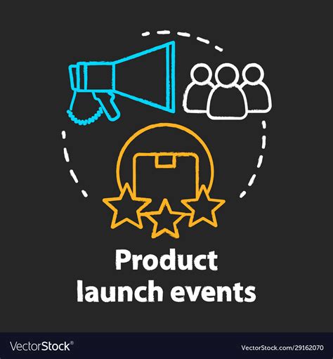 Product Launch Events Chalk Concept Icon New Vector Image