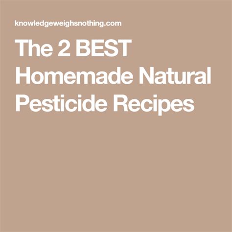 The 2 Best Homemade Natural Pesticide Recipes Natural Pesticides