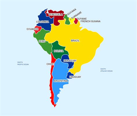 South America Map Bodies Of Water
