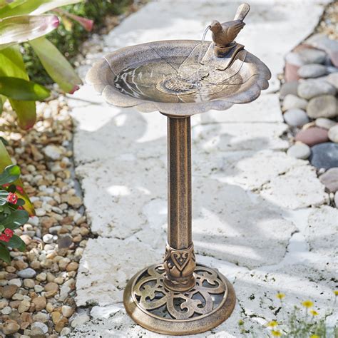 I am really impressed by the led lights, 4 of them are around the water spout along with 1 led at the bottom. Levine Resin Bird Bath Fountain | Brylane Home