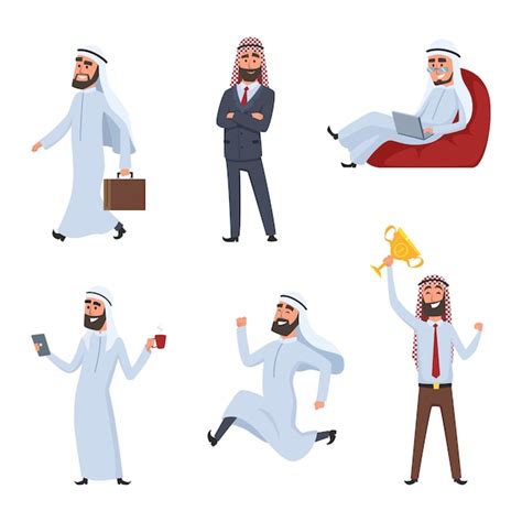 Premium Vector Cartoon Characters Set Illustrations Of Arabic