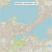 Madison Wisconsin US City Street Map Digital Art by Frank Ramspott - Pixels