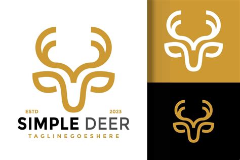 Simple Deer Head Logo Logos Design Element Stock Vector Illustration