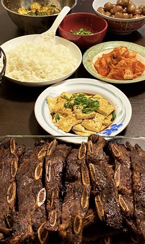 Korean Short Ribs And A Bunch Of Side Dishes R Tonightsdinner