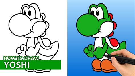 How To Draw Yoshi From Super Mario Really Easy Drawin