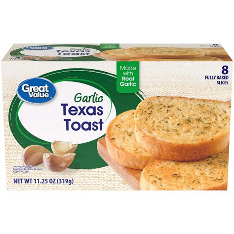 Great Value Garlic Texas Toast 8 Count 1125 Oz Texas Toast Food Gourmet Recipes