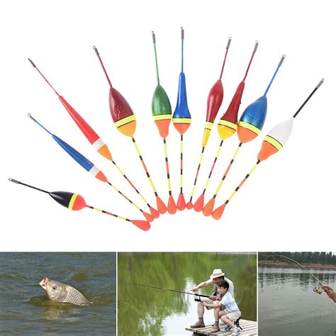 10pcs Colorful Buoy Bobber Fishing Light Stick Floats Fluctuate Mix