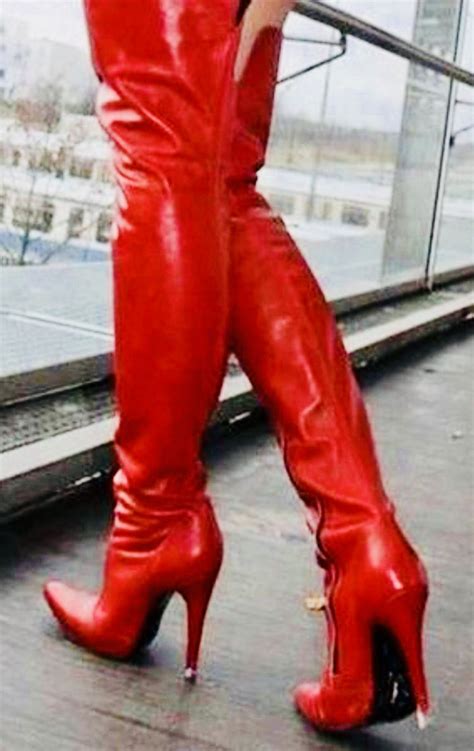stiletto boots shoes heels boots heeled boots red boots tall boots beautiful high heels