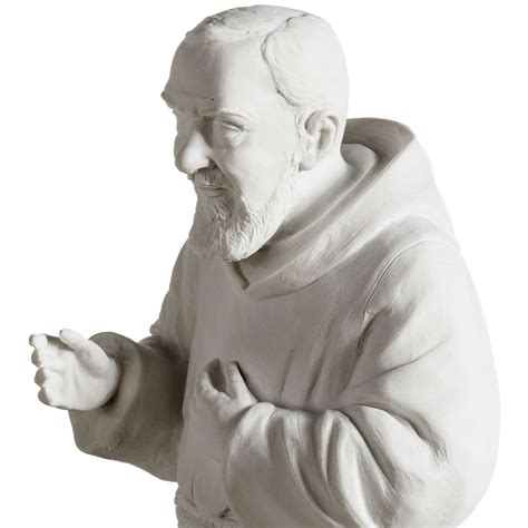 Father Pio Statue In White Reconstituted Marble 40 Cm Online Sales On