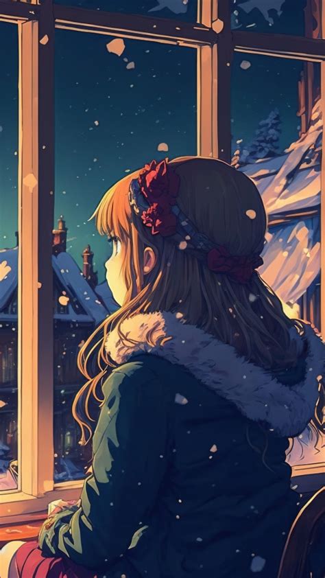 540x960 4k Ai Art Girl Watching Snowfall 540x960 Resolution Wallpaper