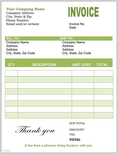 Invoice Template Instant Download Editable Invoice Etsy