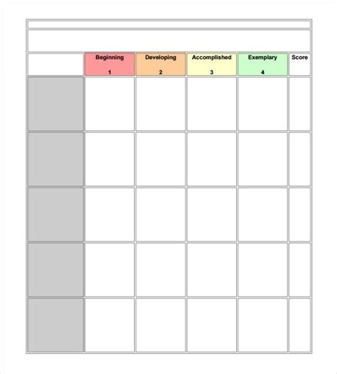 7+ rubric templates free pdf, word, excel formats : 6+ Rubric Template Many Benefits | Template Business PSD ...