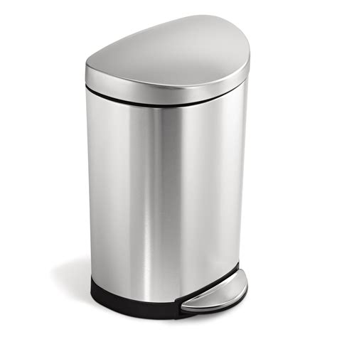 Simplehuman 10l Semi Round Step Trash Can Brushed Stainless Steel