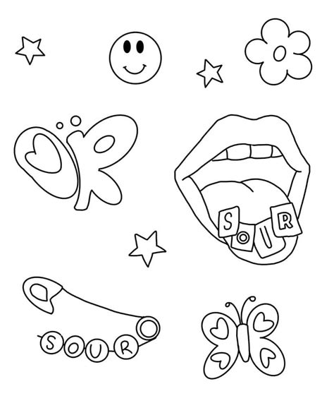Olivia Rodrigo Icons Coloring Page Download Print Or Color Online For Free