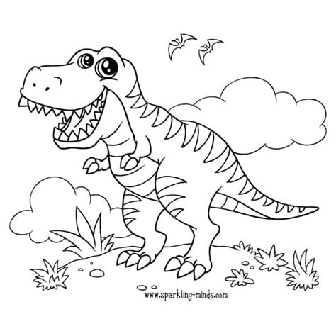 Printable tyrannosaurus rex coloring pages. T-REX Coloring Page - Sparkling Minds