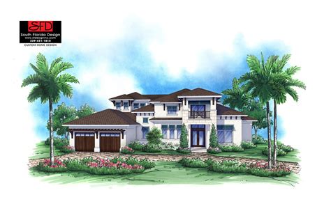 South Florida Design 2 Story Coastal House Plan By South Florida Design