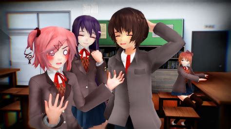 Mmd Doki Doki Literature Club Protagonist Dl By Gameme6 On Deviantart