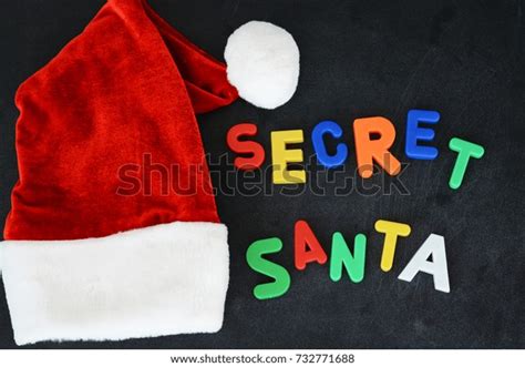 Secret Santa Text Colorful Magnetic Letters Stock Photo 732771688