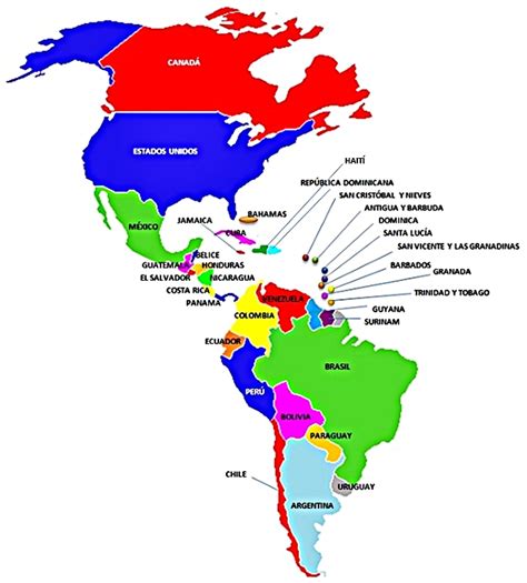 Mapas de los 5 continentes (países) | Saber es práctico