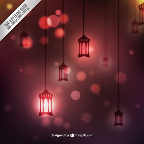 Free Vector Pink Bokeh Background In Lanterns