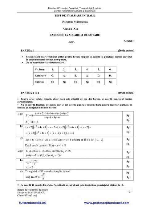 Pregatire De Examen Clasa 9 Matematica