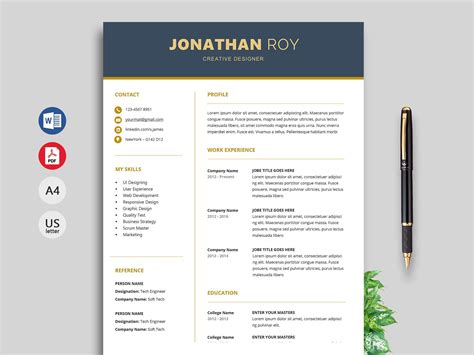 This free cv templates comes in mulitple file formats. Free Simple Resume & Cv Templates Word Format 2020 ...