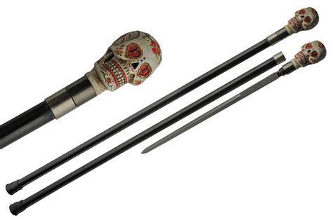Sword Cane Black 12in Removable Hidden Blade 35in Overall