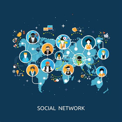 Social media network connection concept | Stock vector | Colourbox