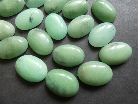 25x18mm Natural White Jade Gemstone Cabochon Dyed Light Green Oval