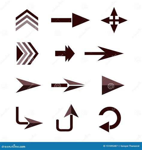 Directional Arrows On A White Background Isolate Vector Stock Vector