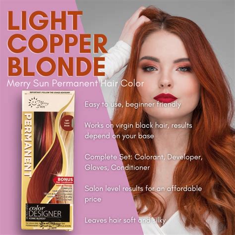 ۩☑☑light Copper Blonde For Ginger Red Permanent Hair Color By Merry Sun Shopee Philippines