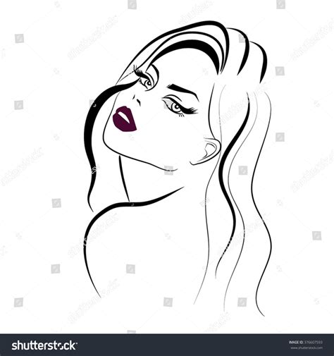 Beautiful Woman Icon Stock Vector Illustration 376607593 Shutterstock