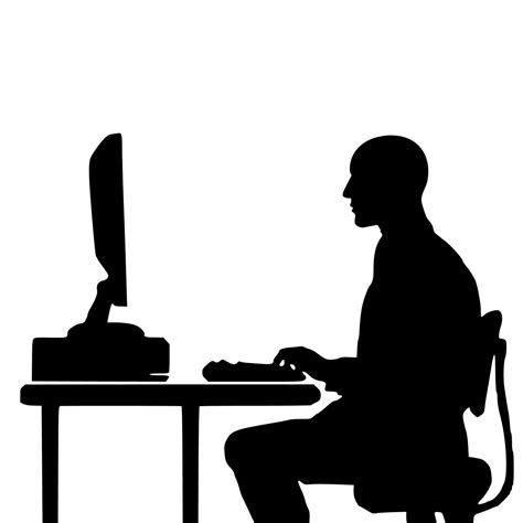 Free Images Programmer Typing Silhouette Computer People Working