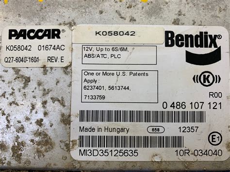 Bendix Q27 6040 1601 Abs Brake Control Module Camions Gilbert